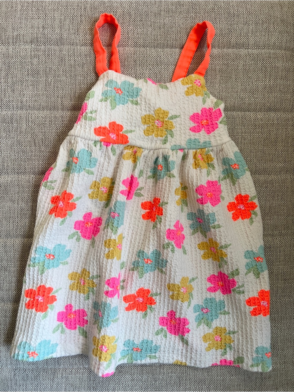 Zara Girls Floral Sundress - Coral Straps, Multicolor Flowers size 6